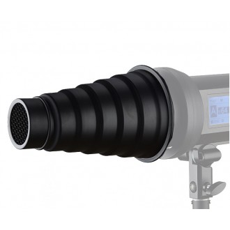 Godox Snoot με Honeycomb Grid μοντούρας Godox Mount. Συμβατό με τo Godox AD400PRO. Godox Snoot με Honeycomb Grid μοντούρας Godox Mount. Συμβατό με τo Godox AD400PRO.