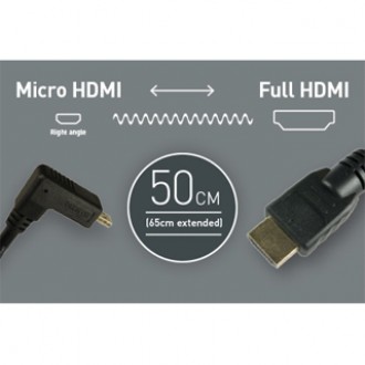 Atomos Σπιράλ Καλώδιο 30cm με γωνία - Micro HDMI to Full HDMI