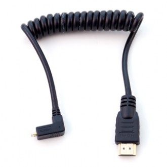 Atomos Σπιράλ Καλώδιο 30cm με γωνία - Micro HDMI to Full HDMI
